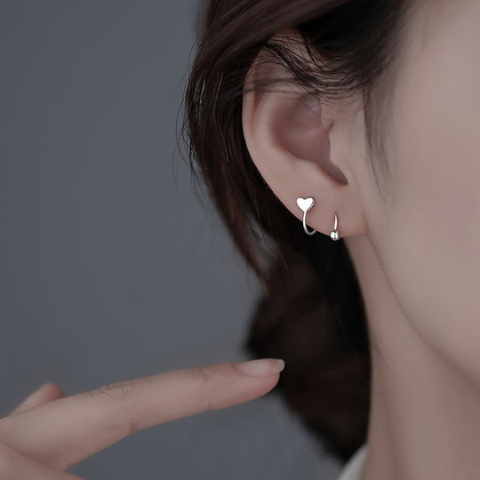 Chic Heart Screw Back Spiral Earrings