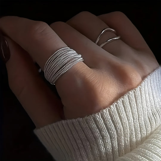 Chic Adjustable Multi-Band Open Ring