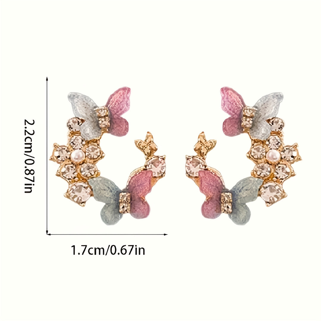 Fashionable Butterfly Rhinestones Earrings