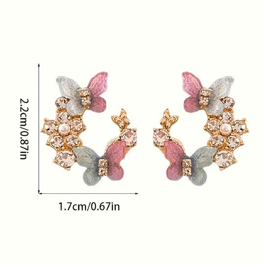 Fashionable Butterfly Rhinestones Earrings