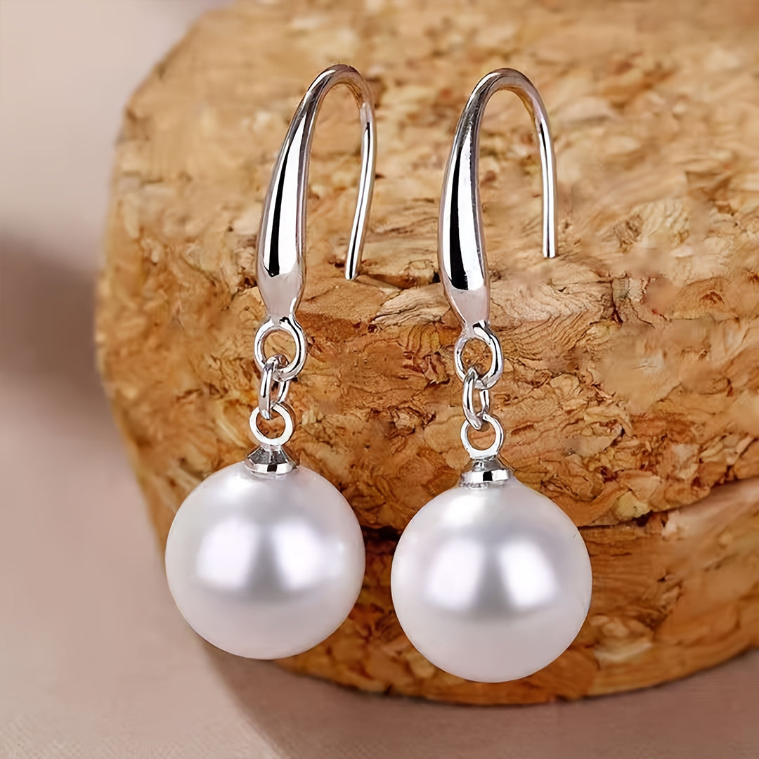 Beautiful White Imitation Pearl Earrings