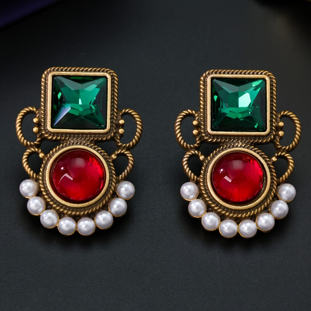 Colorful Rhinestone Earrings