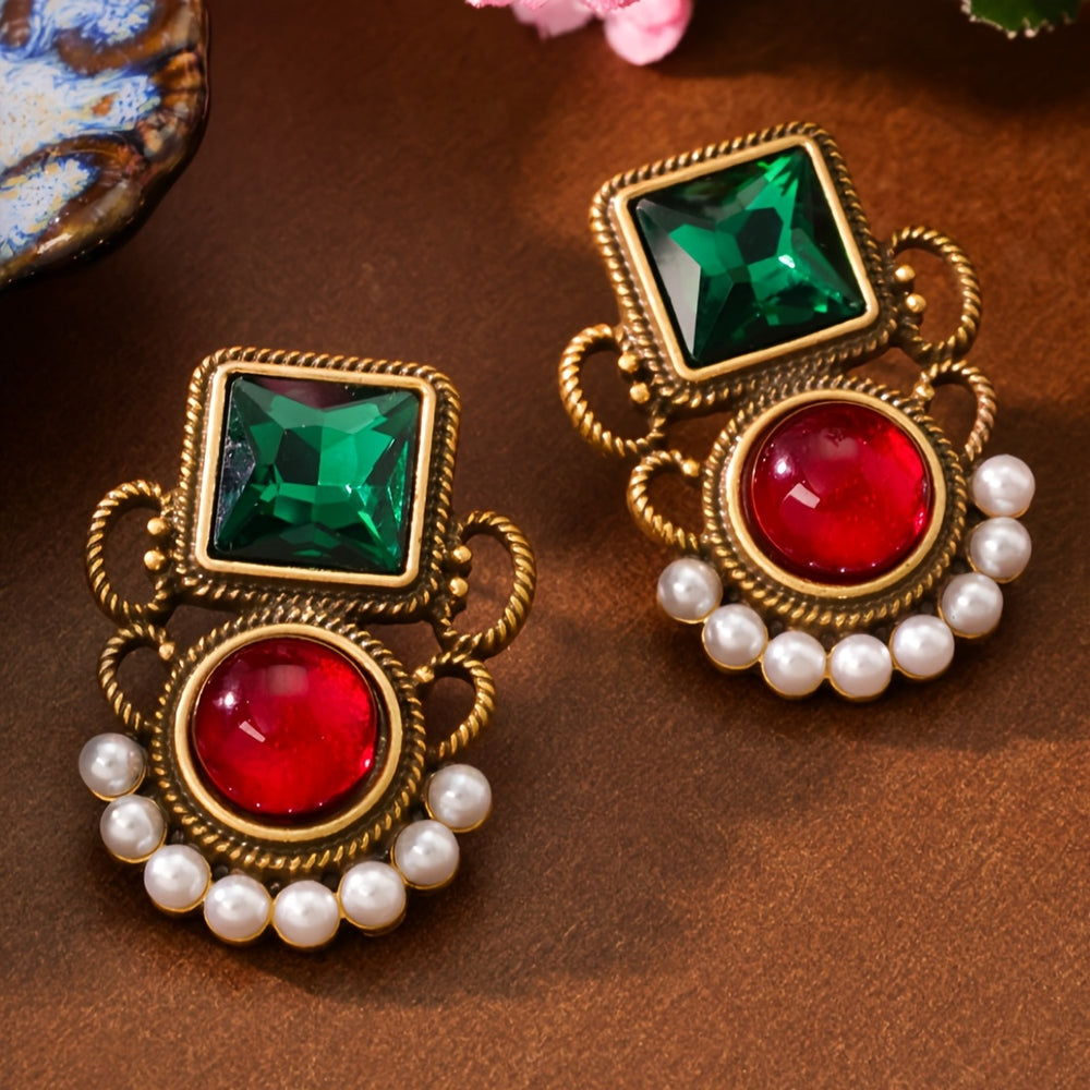 Colorful Rhinestone Earrings