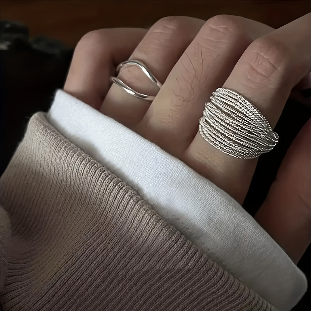 Chic Adjustable Multi-Band Open Ring