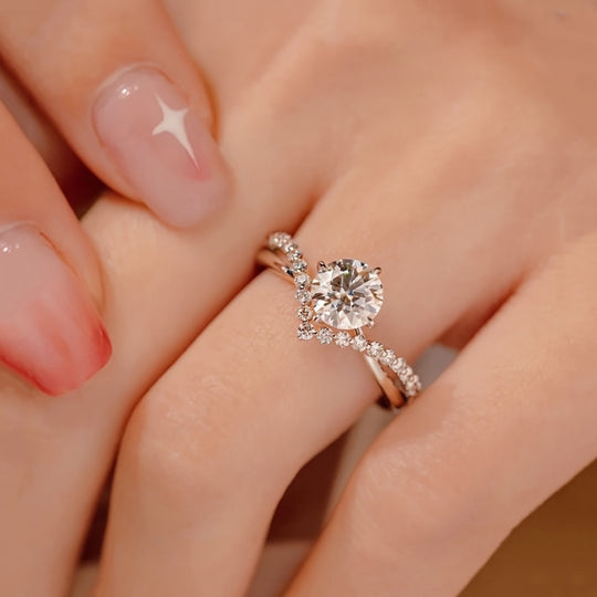Elegant 2 Pieces Adjustable Zirconia Ring Set