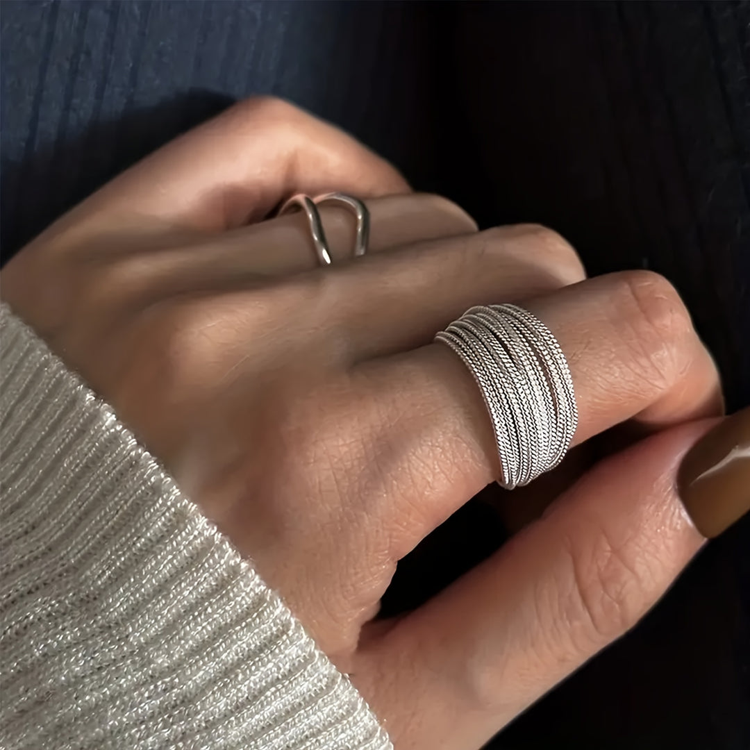 Chic Adjustable Multi-Band Open Ring