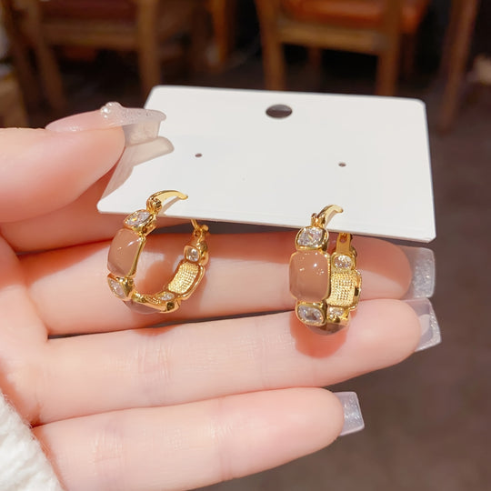 Fashionable Brown Retro Earrings
