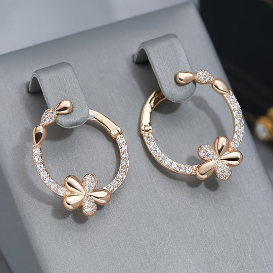 Chic Floral Hoop Earrings