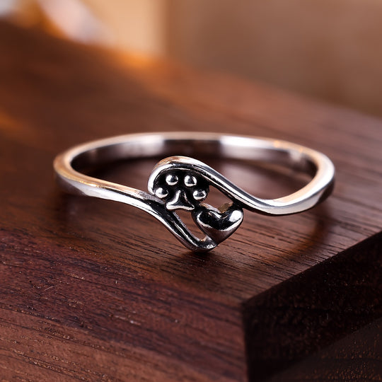 Simple Heart & Paw Ring