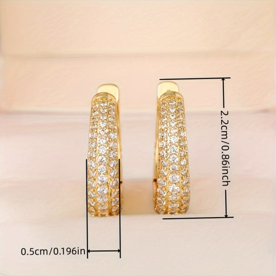 Sparkling Cubic Zirconia Hoop Earrings