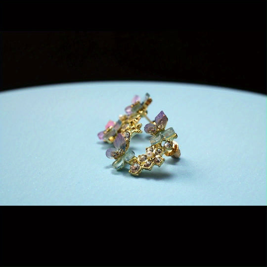 Fashionable Butterfly Rhinestones Earrings