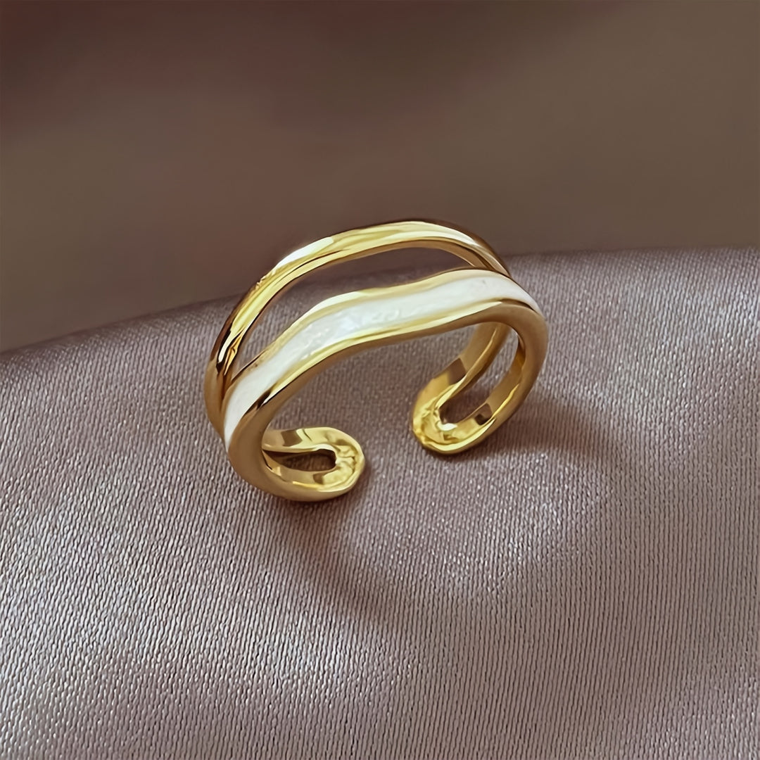 Adjustable Retro Double Layer Open Ring
