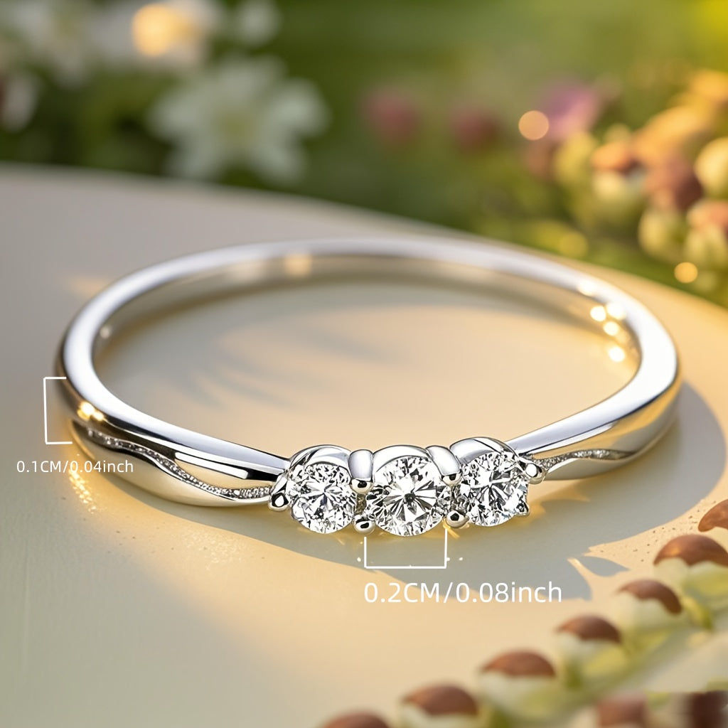 Simple White Zirconia Ring
