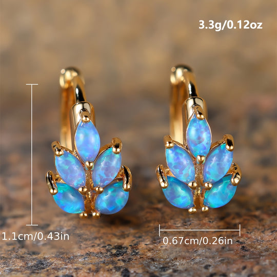 Exquisite Leaf Design Hoop Earrings
