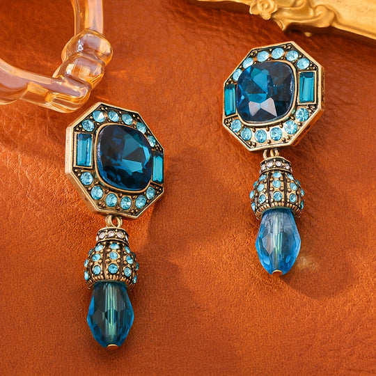 Sleek Rhinestone Drop Earrings