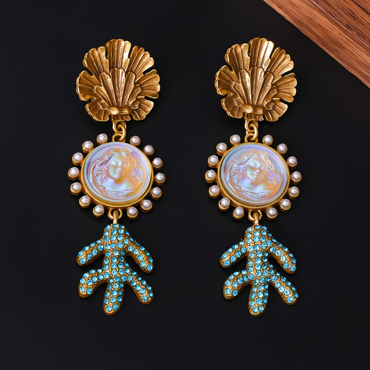 Trendy Shell & Cactus Earrings