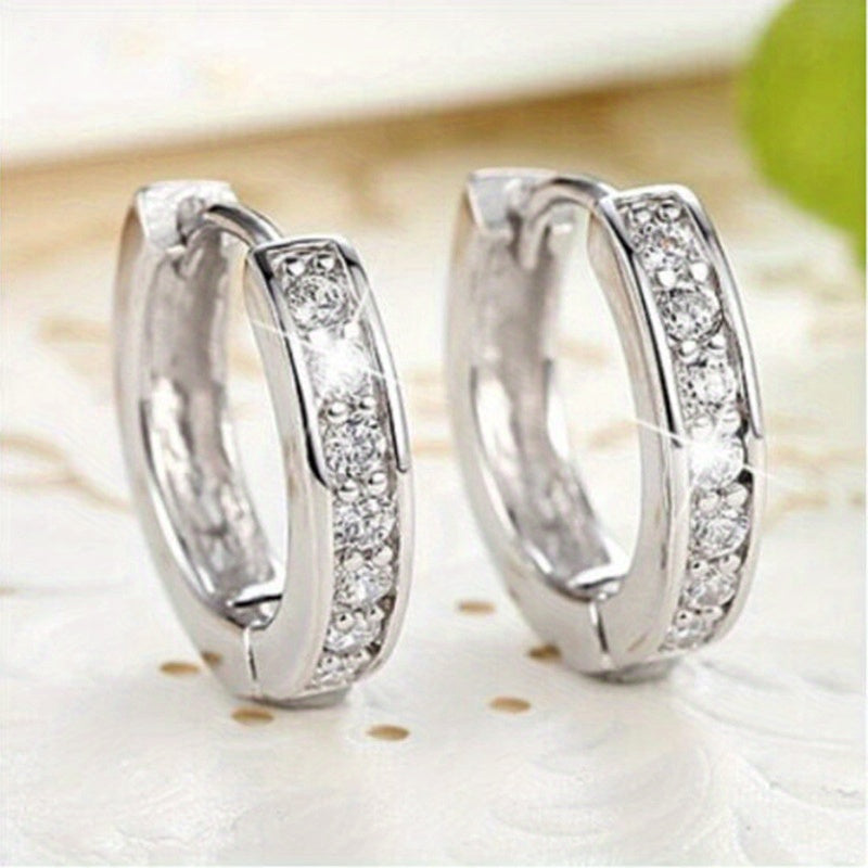 Elegant Zirconia Hoop Earrings