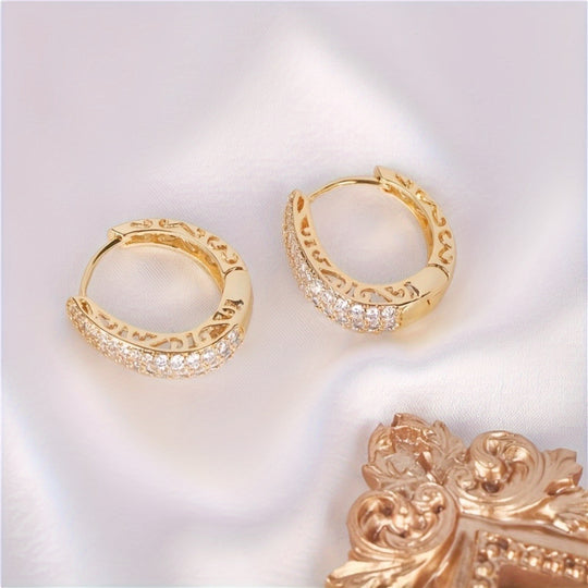 Sparkling Cubic Zirconia Hoop Earrings