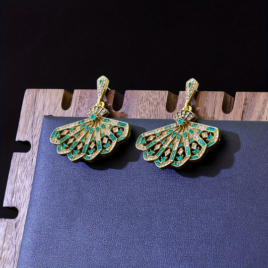 Classic Copper Alloy Earrings with Rhinestone