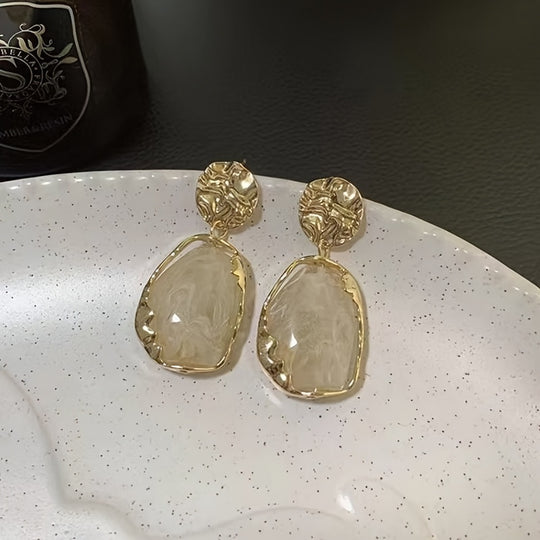 Irregular Geometric Resin Dangle Earrings