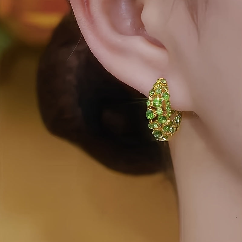 Chic Purple Sparkle Hoop Earrings