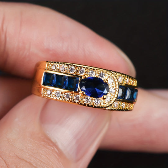 Vibrant Inlaid Zirconia Band Ring