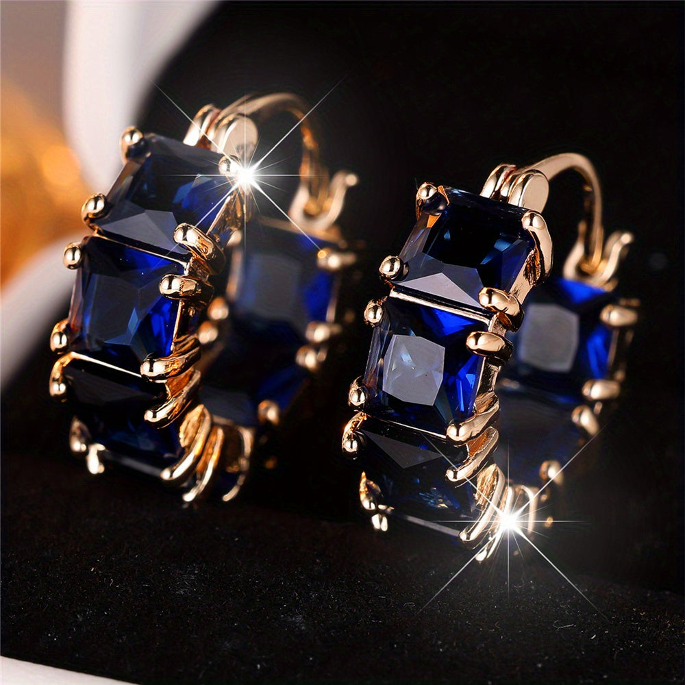 Stylish Zirconia Hoop Earrings