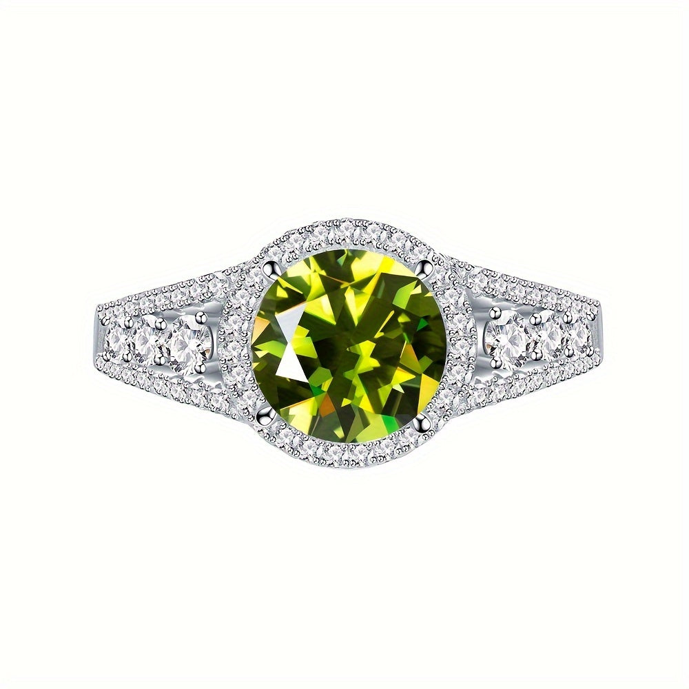 Sleek Blue Moissanite Ring