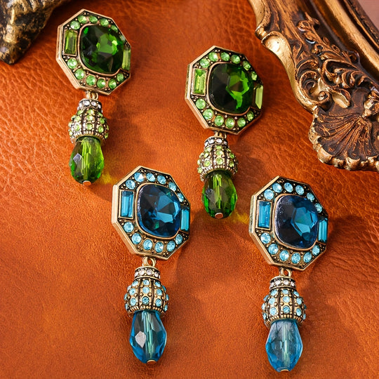 Sleek Rhinestone Drop Earrings