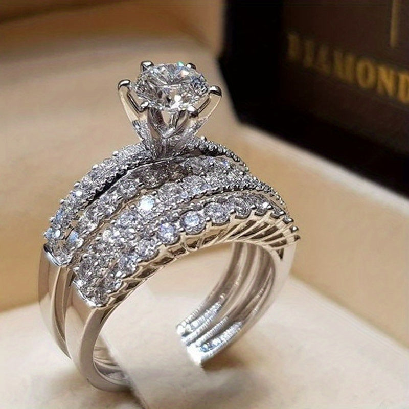 2-Piece Zirconia Engagement Ring