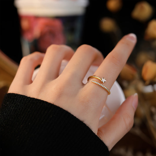 Adjustable Open Star Ring