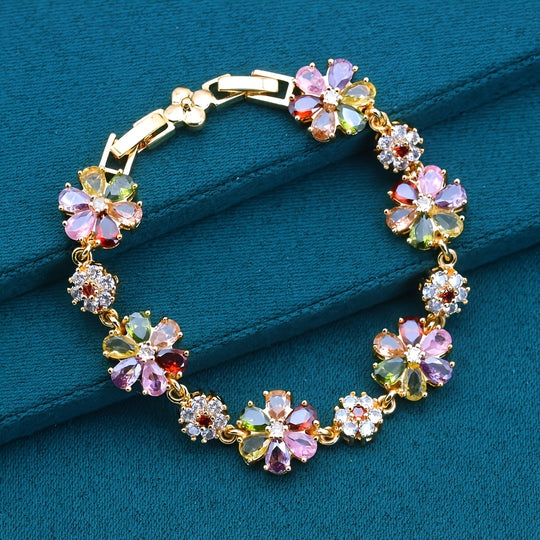 Elegant Timeless Colorful Zirconia Bracelet