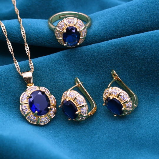 Elegant Multi-Color Cubic Zirconia Set
