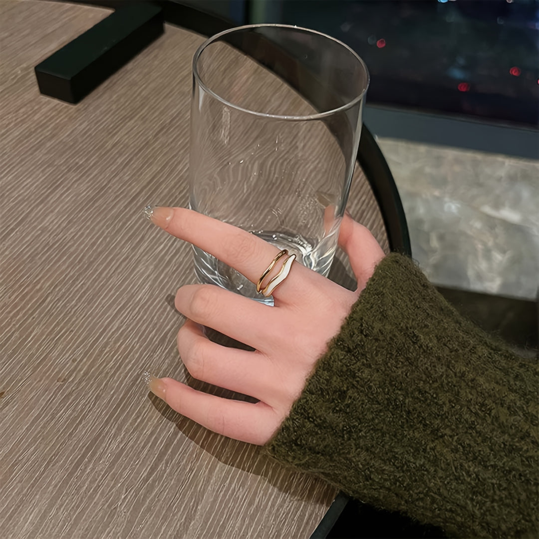 Adjustable Retro Double Layer Open Ring