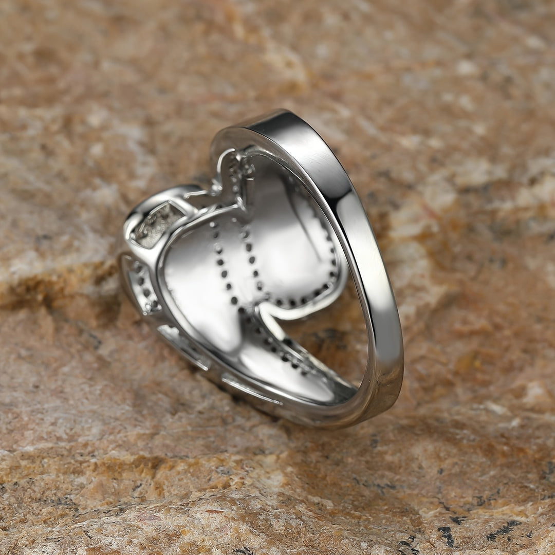 Boho Trendy White Opal Stone Ring