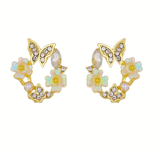 Fashionable Butterfly Rhinestones Earrings