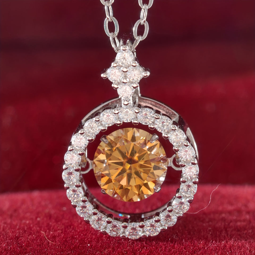 Moissanite Pendant Silver Necklace