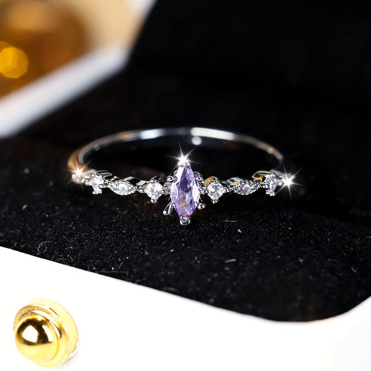 Elegant Blue Zirconia Ring