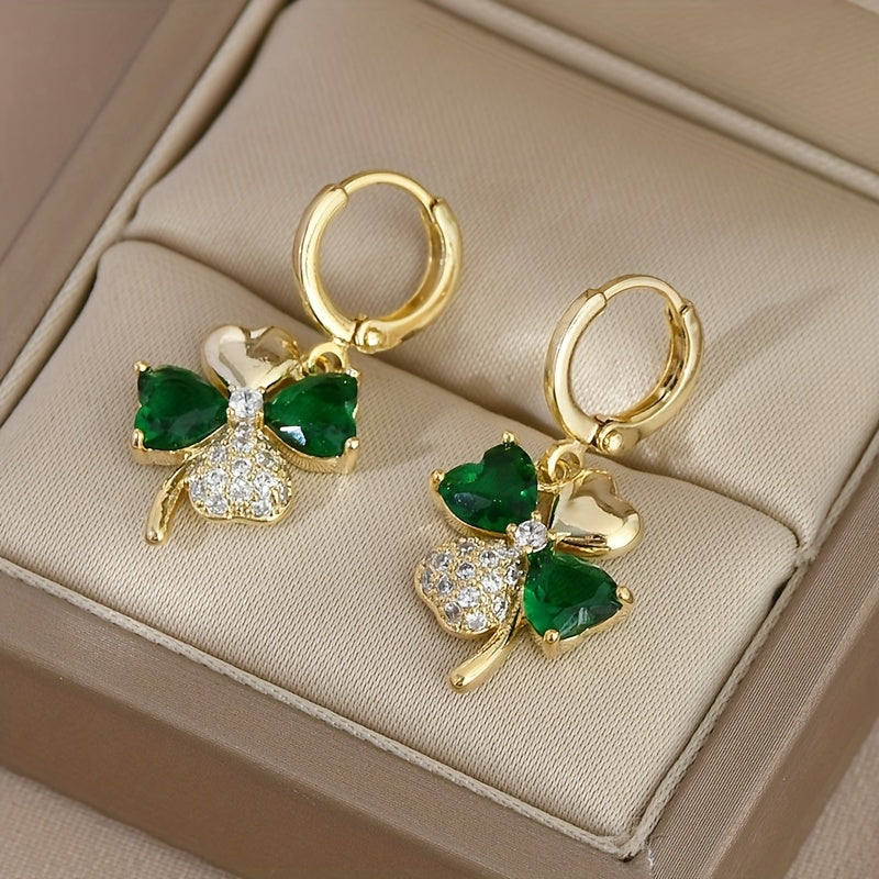 Elegant Four-Leaf Clover Earrings