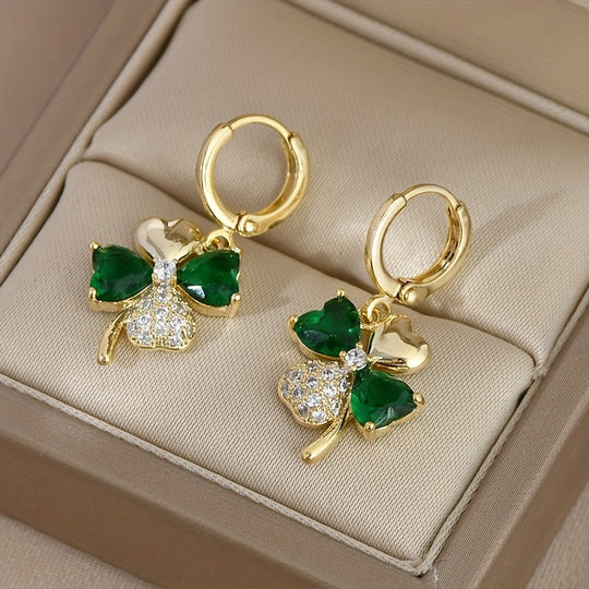 Elegant Four-Leaf Clover Earrings