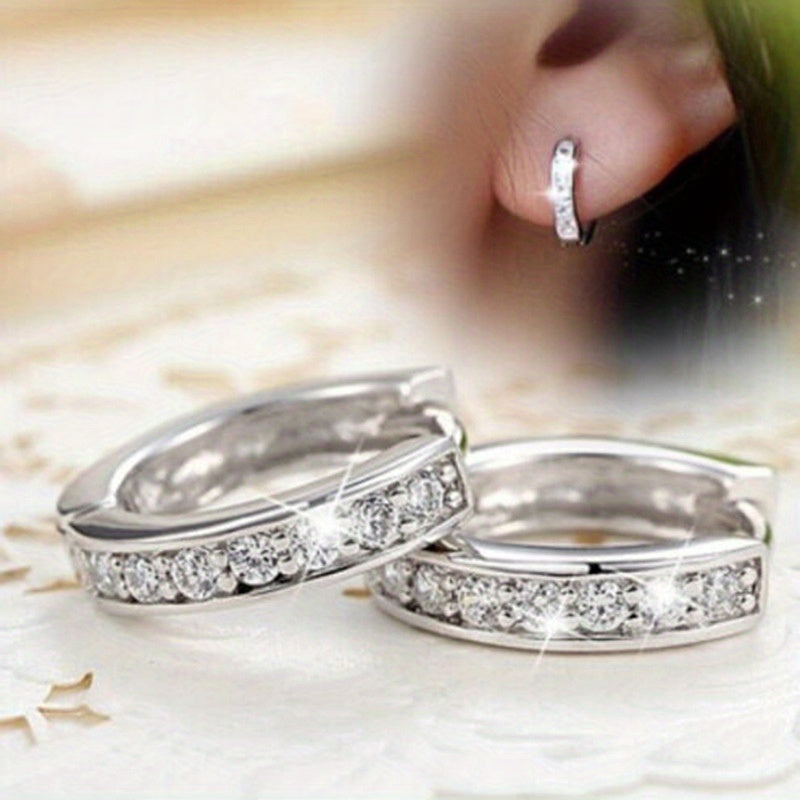 Elegant Zirconia Hoop Earrings