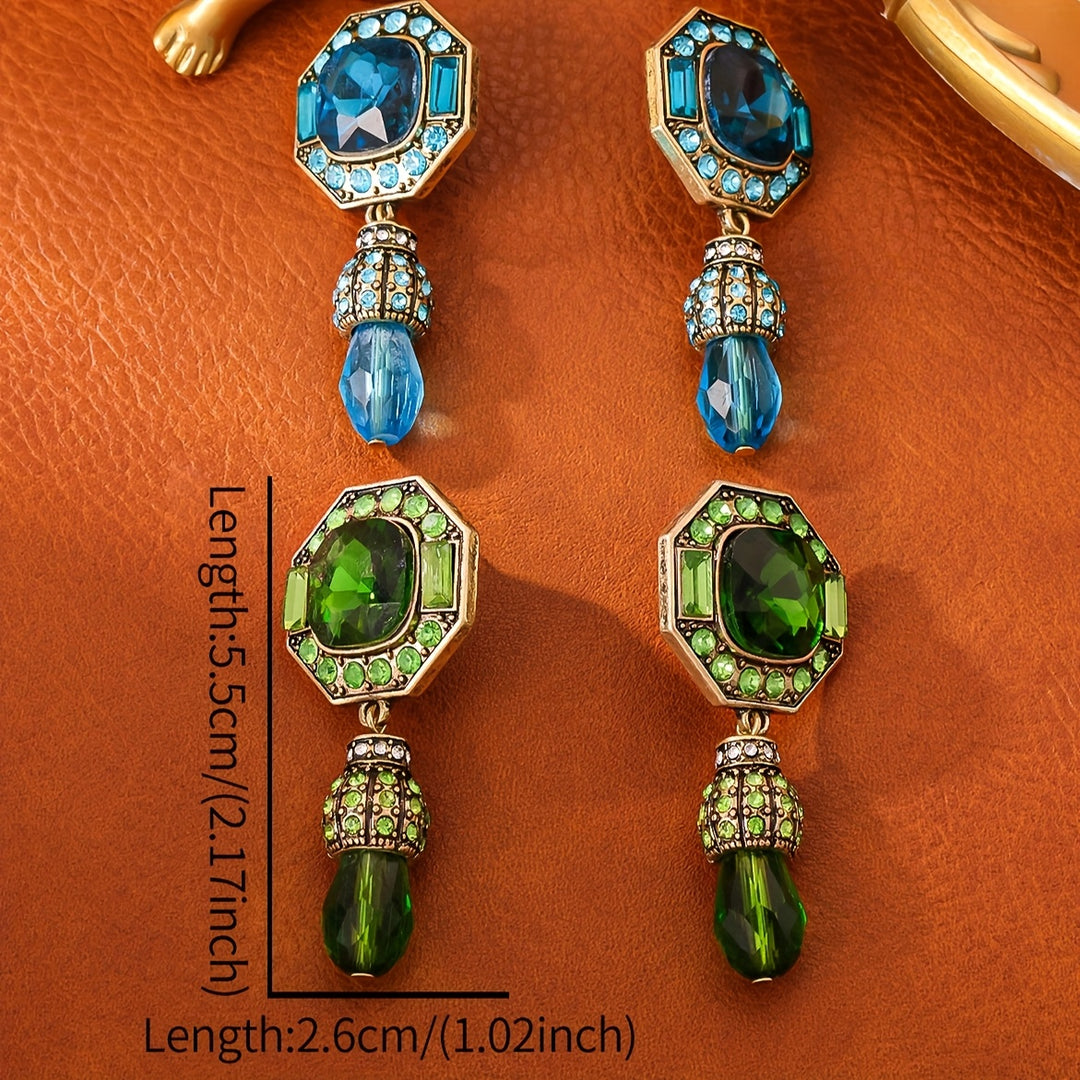 Sleek Rhinestone Drop Earrings