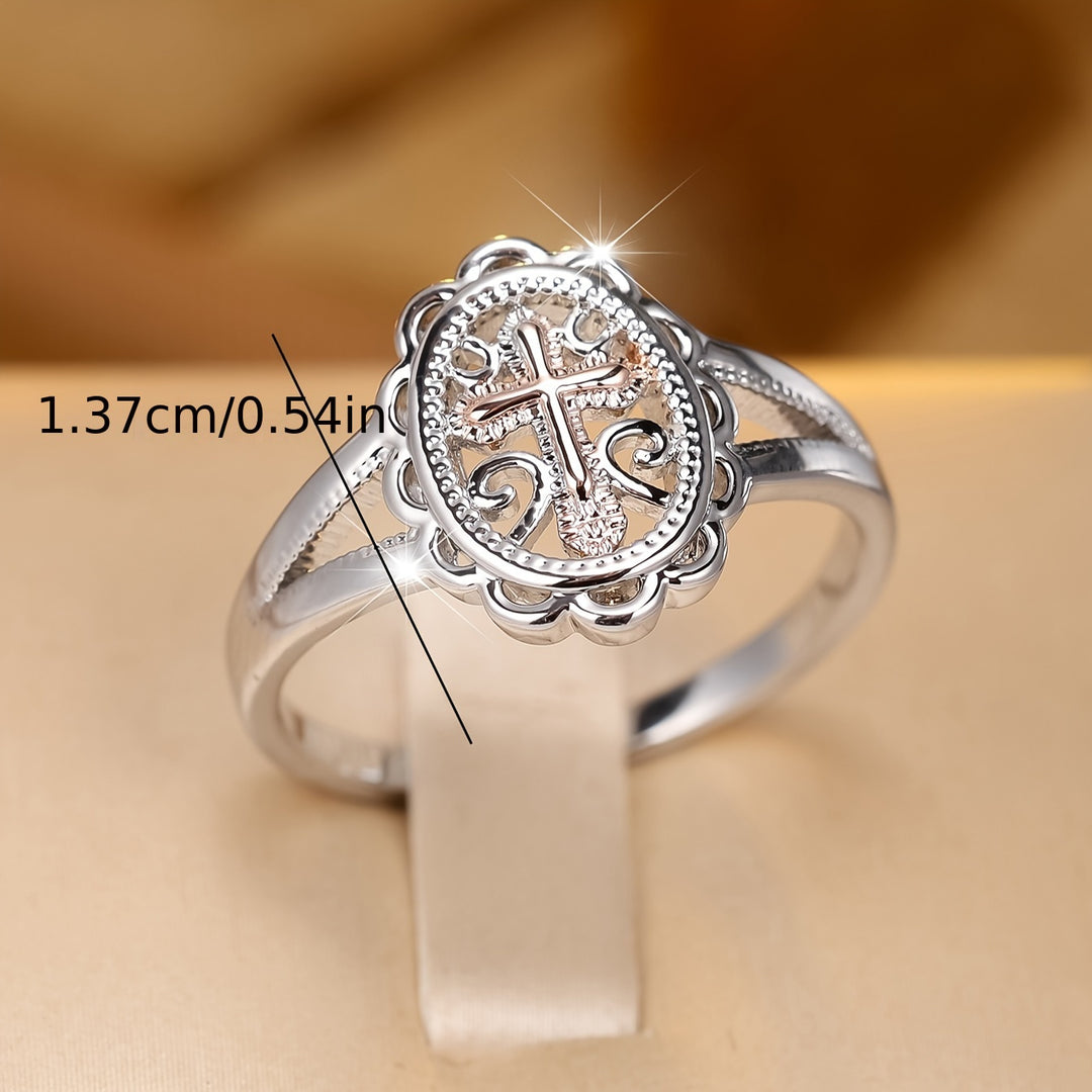 Stylish Hollowed-out Cross Ring