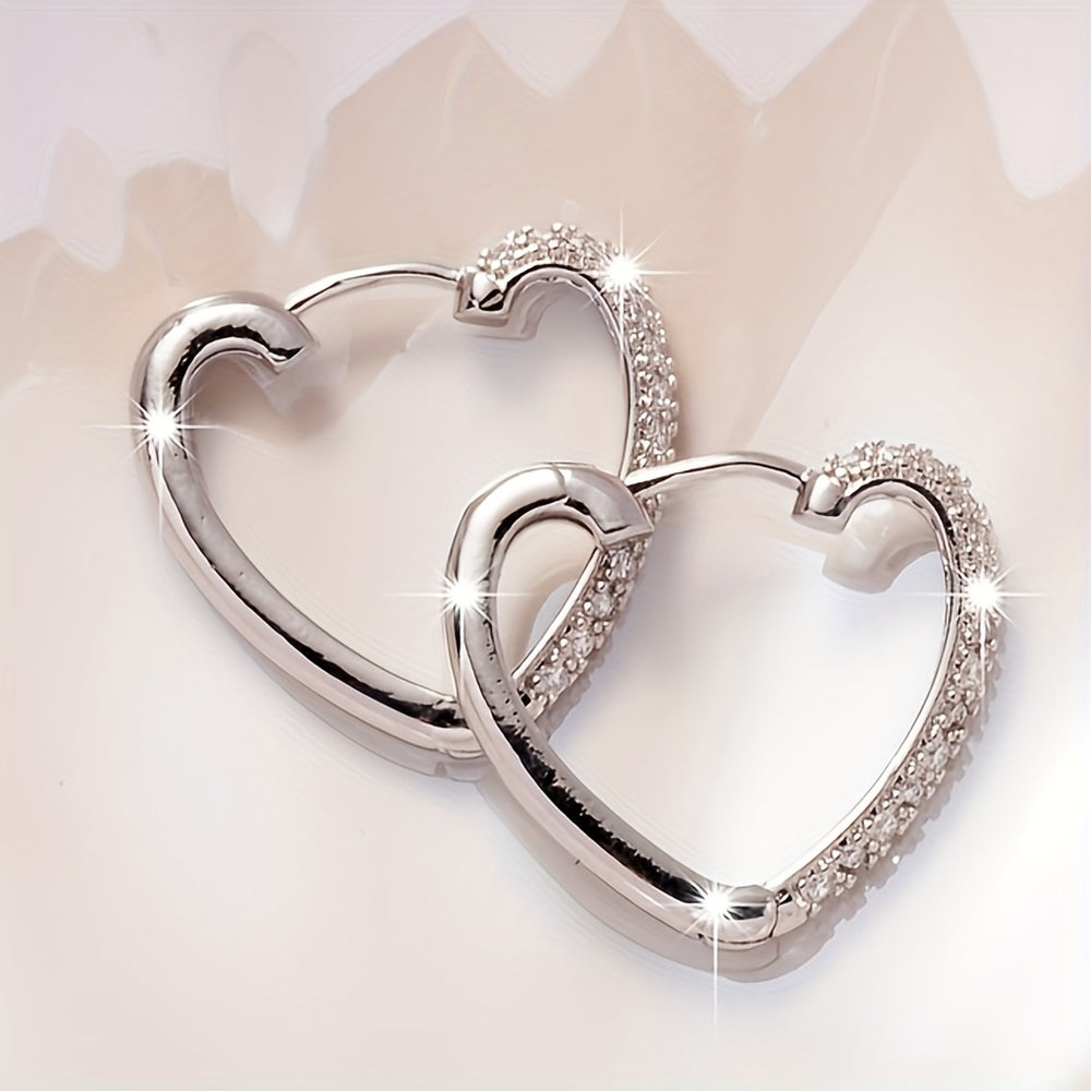 Simple Heart Hoop Earrings