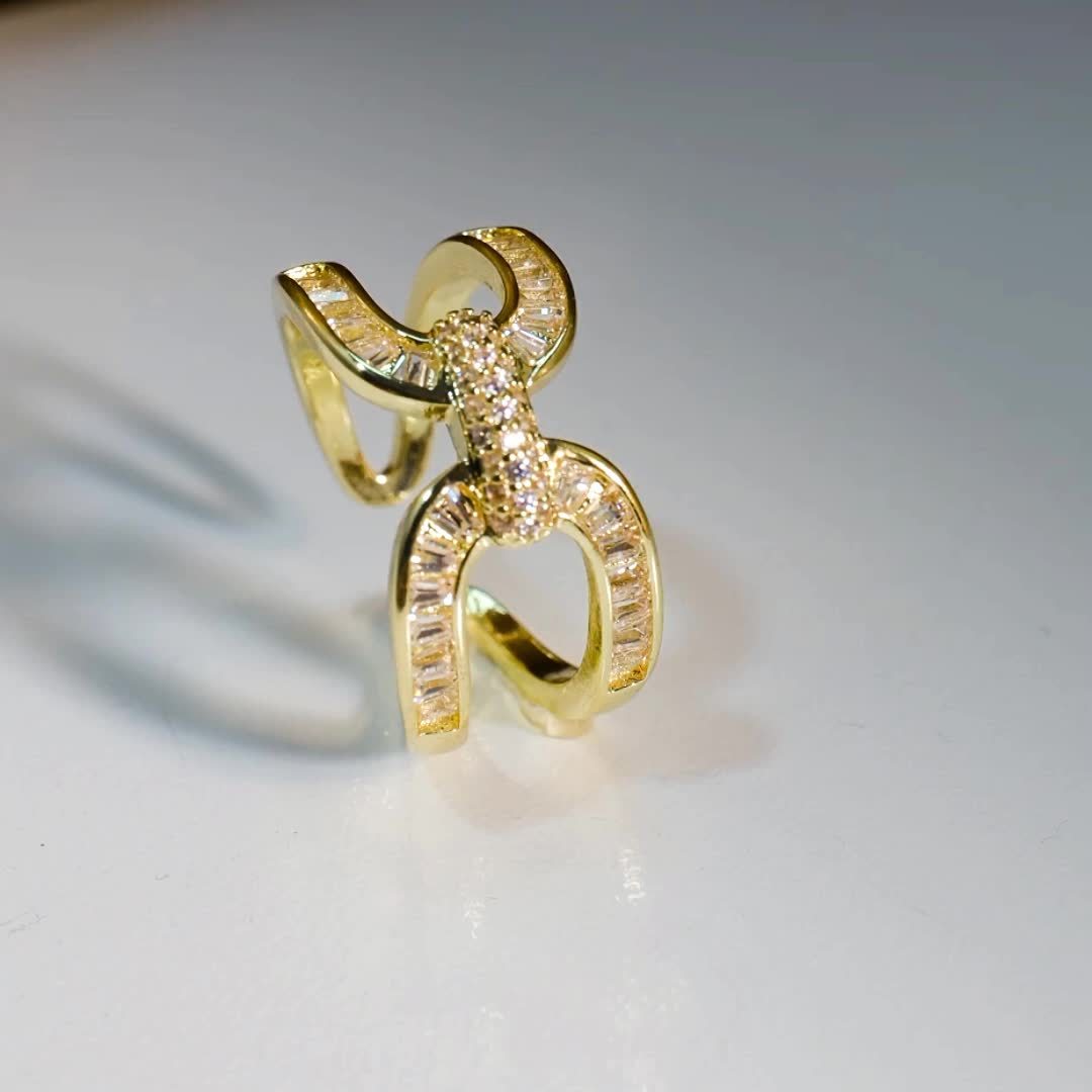 Elegant Cubic Zirconia Open Ring