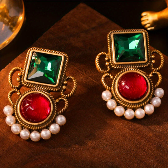 Colorful Rhinestone Earrings