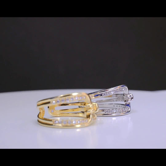 Elegant Layered Knot Zirconia Open Ring