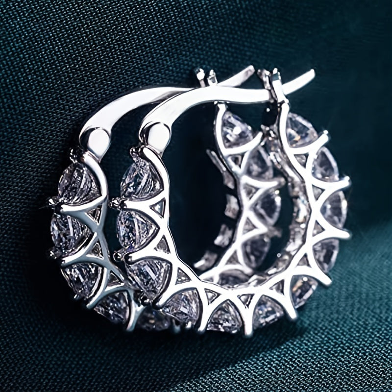 Minimalist Zirconia Hoop Earrings