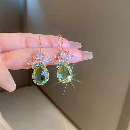Elegant Flower Drop Dangle Earrings