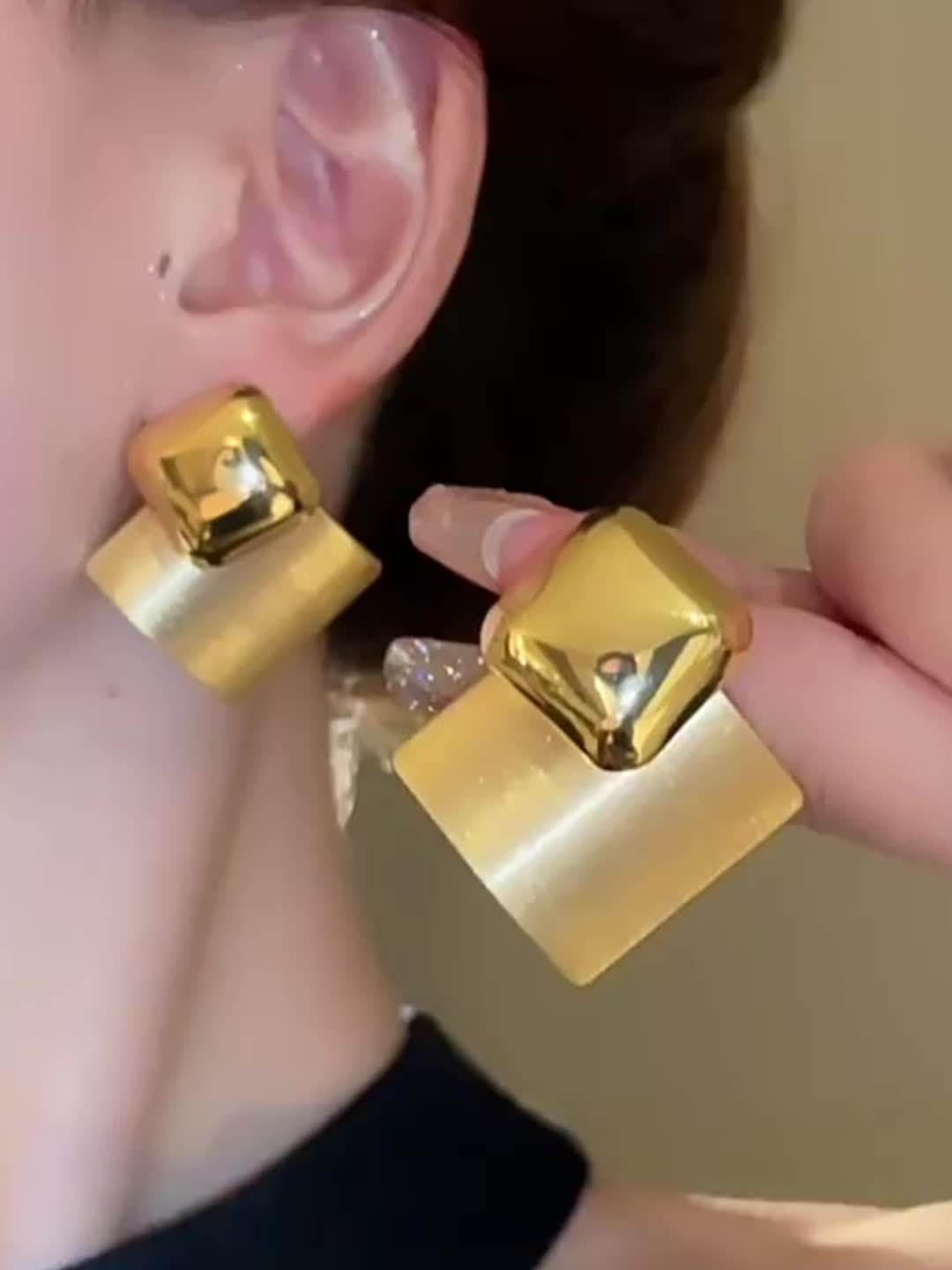 Modern Geometric Square Earrings